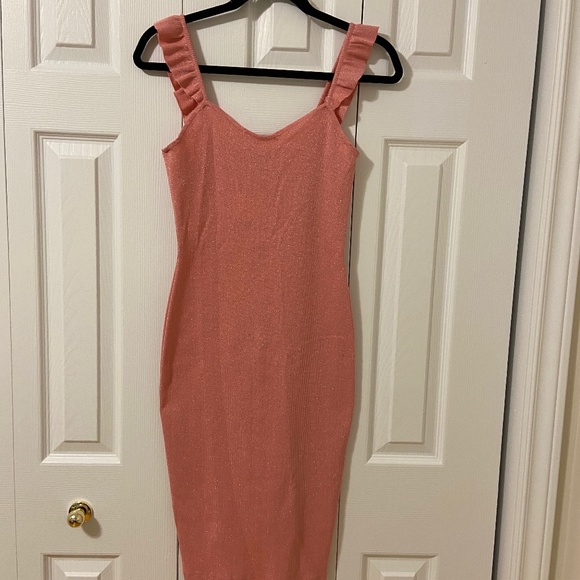 Brand New with Tags - Pull&Bear -Barbie Glitter Pink Bodycon Dress - Picture 3 of 14